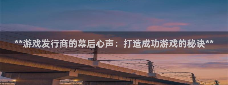 新宝一gg测速：**游戏发行商的幕后心声：打造成功游戏的秘诀**