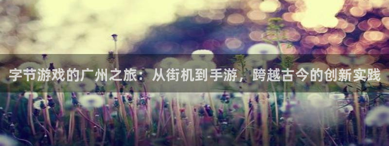 新宝GG创造奇迹客服怎么联系：字节游戏的广州之旅：从街机到手游，跨越古今的创新实践